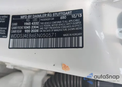 2014 Mercedes-Benz Cla 250 from USA, damaged, VIN WDDSJ4EB6EN050571